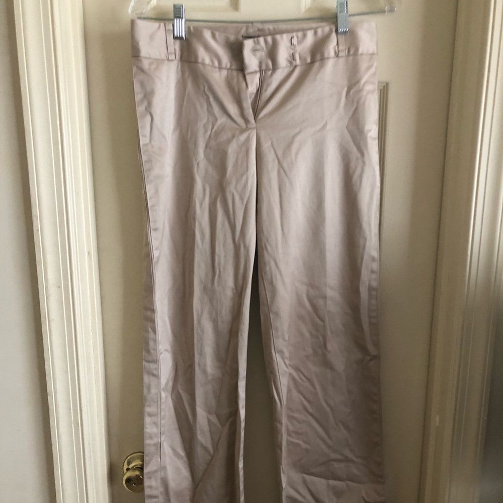 Silk khaki work pants low waisted boot cut